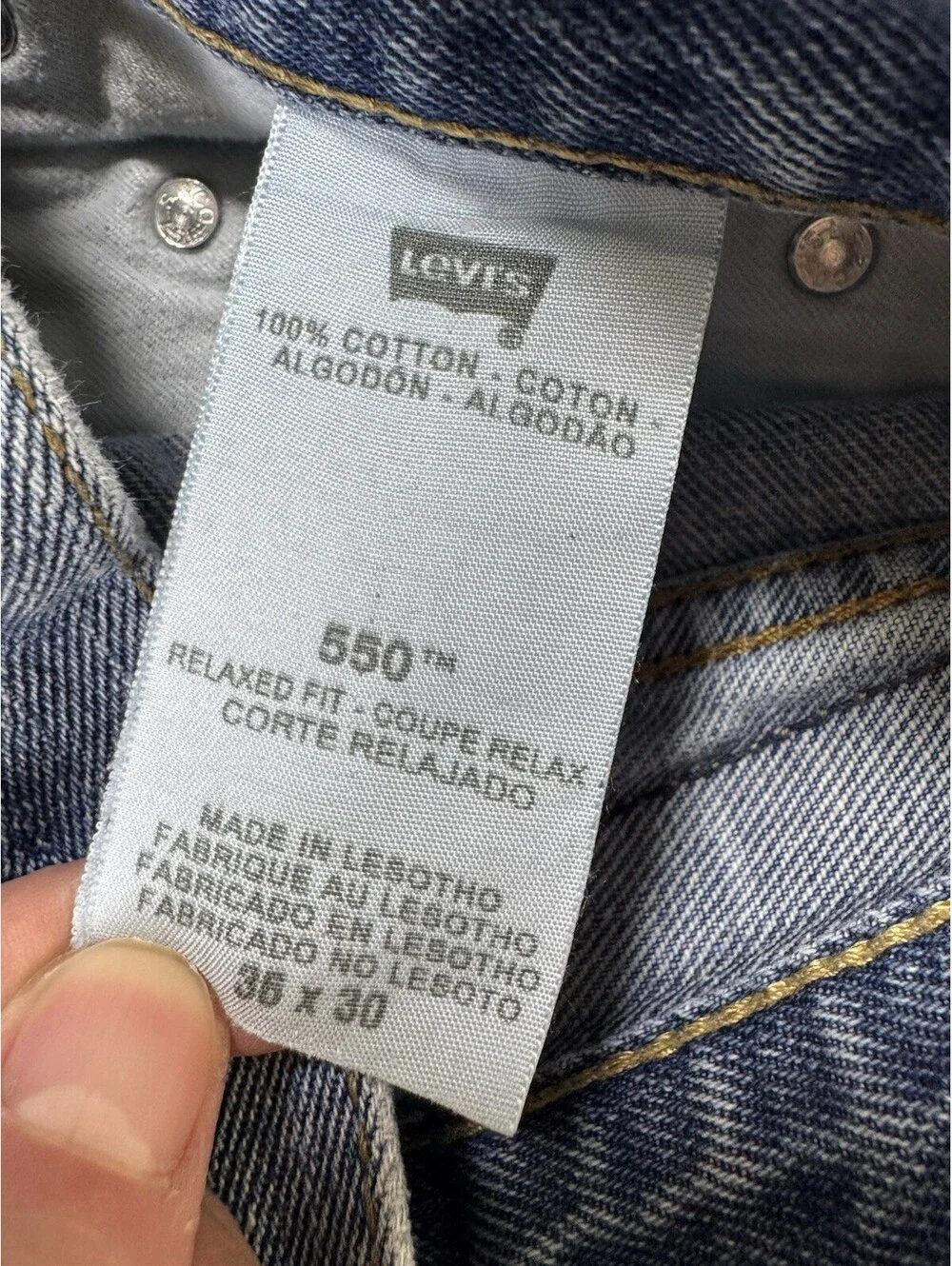 Levi’s 550 Relaxed Fit Jeans Men’s 36x30 Y2K Light Wash 100% Cotton